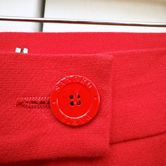 Sandro Red/Rouge Poison Straight Leg Pants (Size 42) - Picture 4 of 11